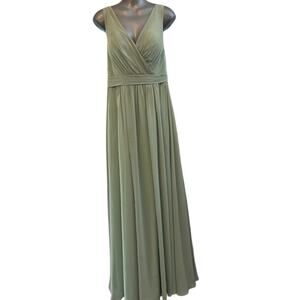 Azazie Women Mint Green Sleeveless Bridesmaid Evening Maxi Dress Gown Size A 12